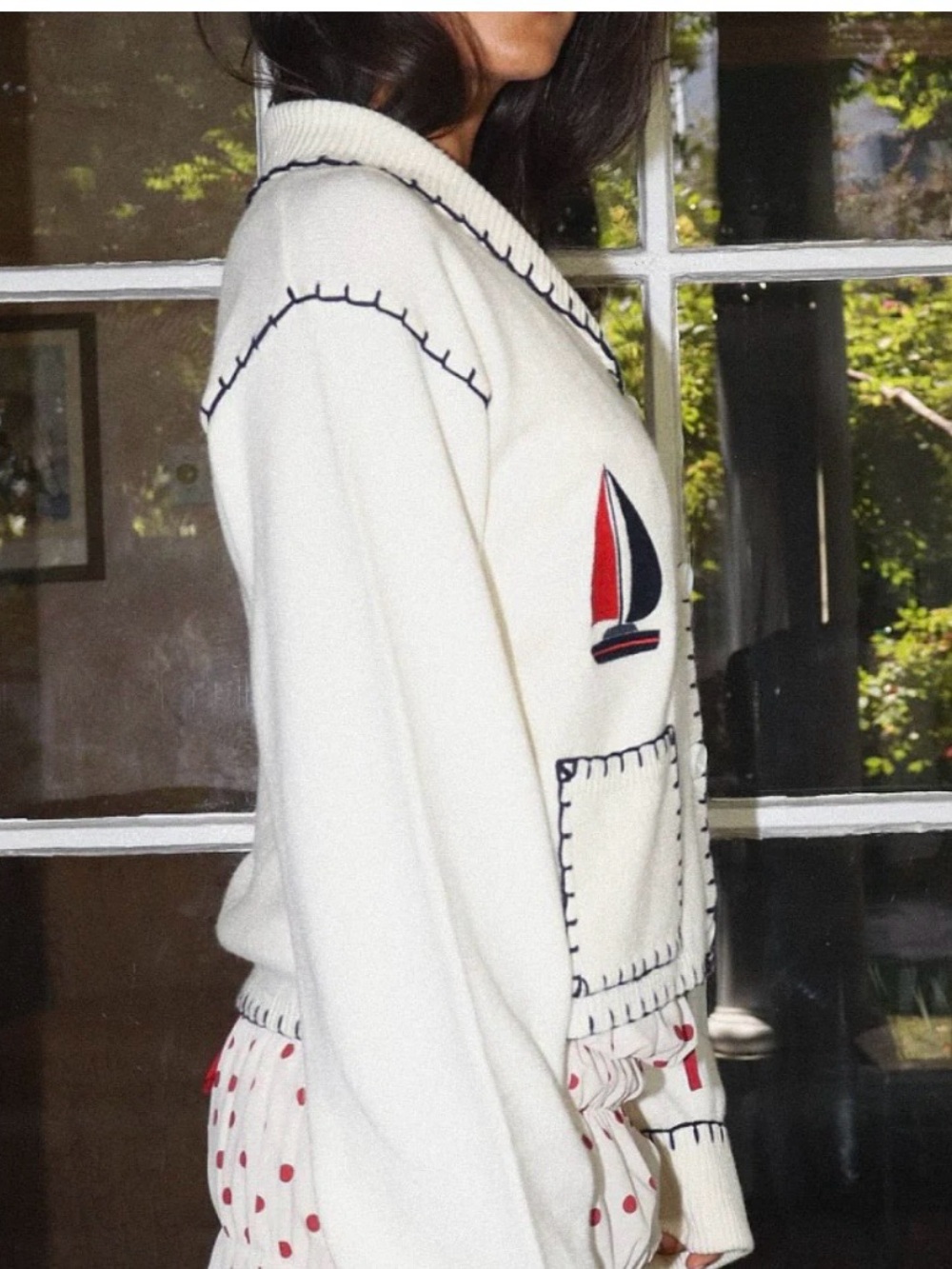 The Bailey Rose Anchor Patch Cardigan - Picture 3 of 6